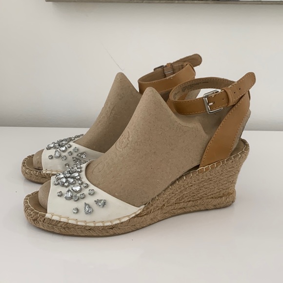 White Mountain Natural Rhinestone Wedges/Espadrilles size 9.5 - Picture 5 of 17